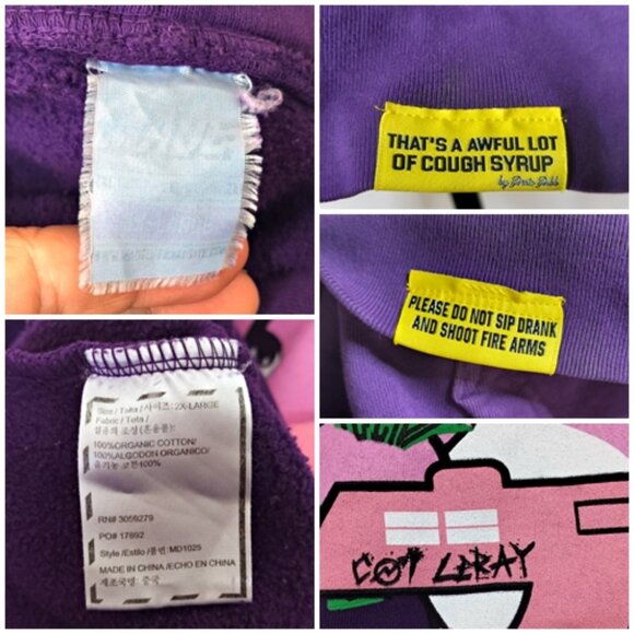 COUGH SYRUP x COI LERAY Thats A Awful Lot of Cough Syrup Care Bear Hoodie Sz XXL - Picture 10 of 14